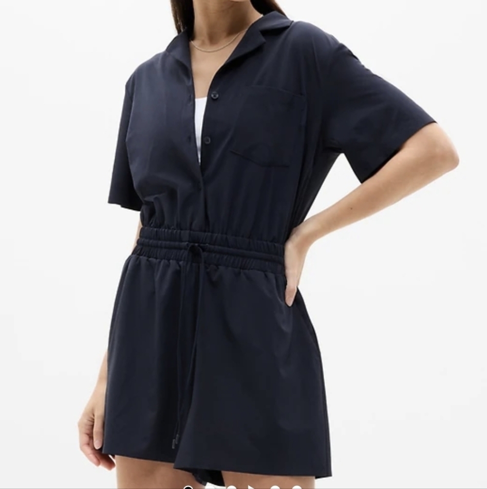 NWT Athleta Avenue Romper Navy Blue XL Tall